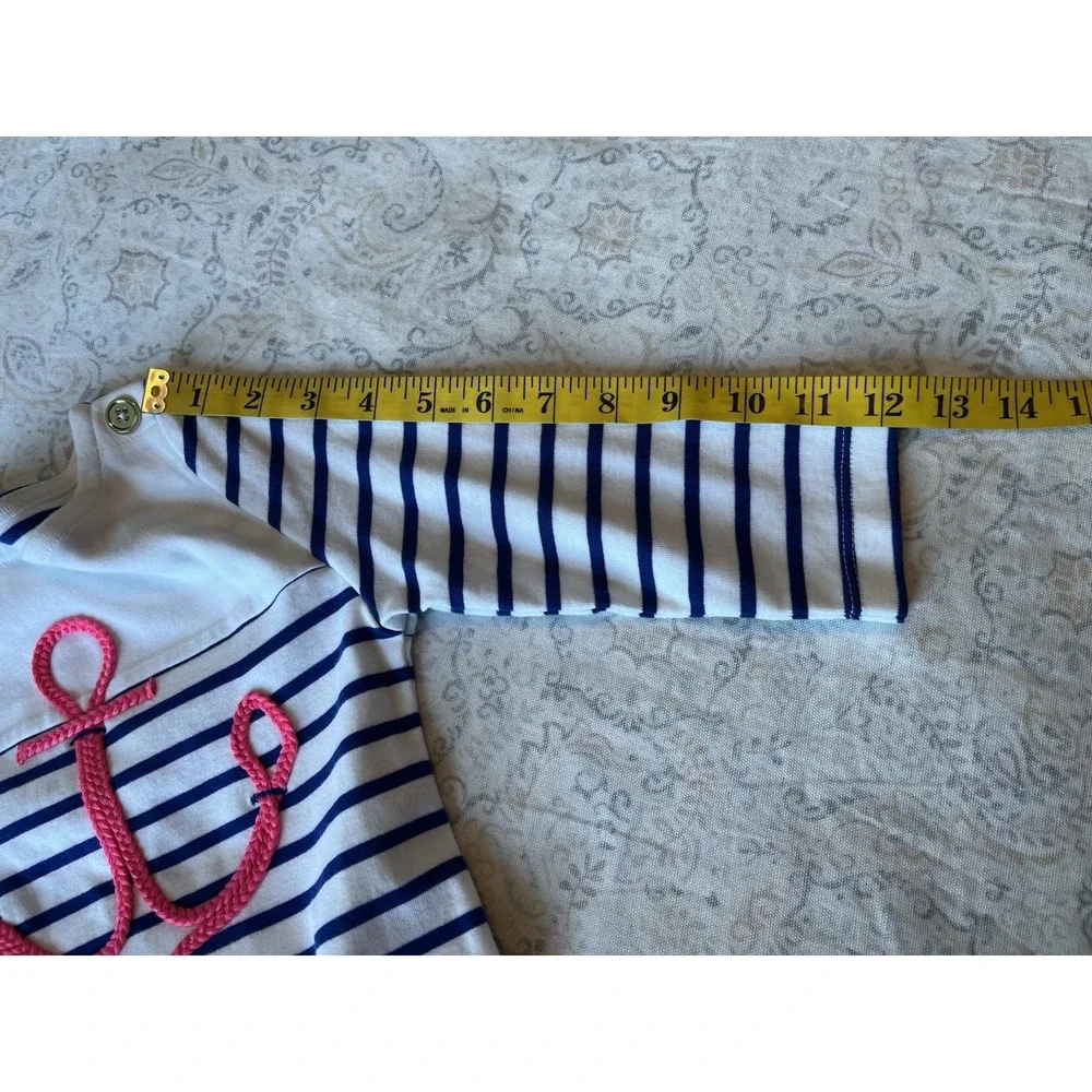 GYMBOREE Girl Size 6 3 Piece Top Skirt and Hat Set White Pink Blue Nautical Anch